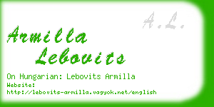 armilla lebovits business card